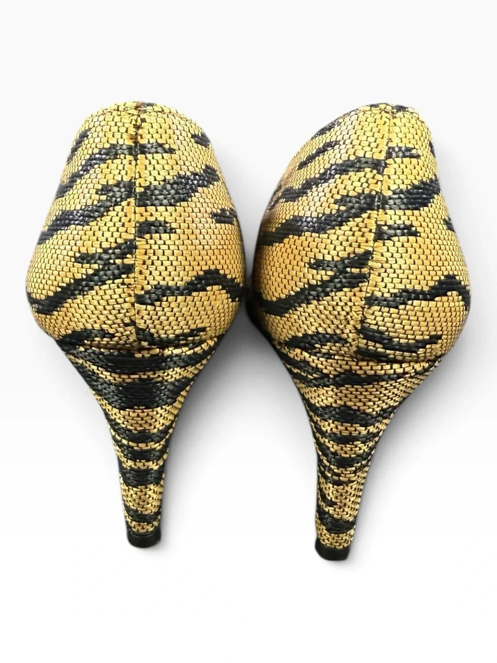 Stuart Weitzman Natural Tan and Black Animal-Print Pump